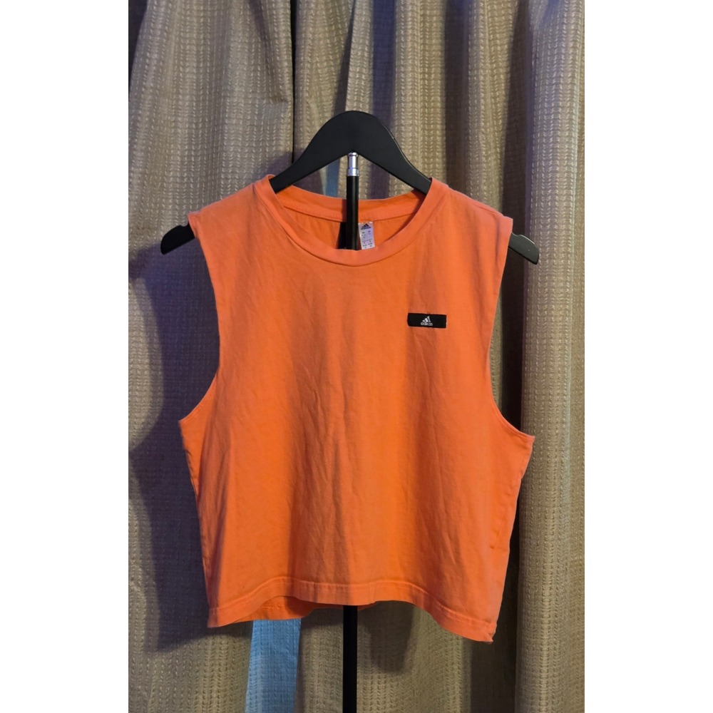 Adidas Crop Top Tank Top Women's‎ Size Medium Orange